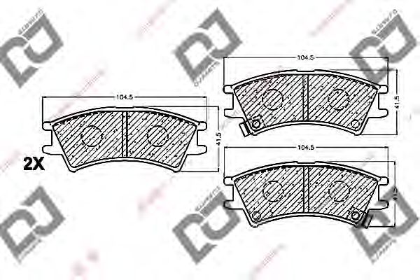 Комплект тормозных колодок, дисковый тормоз DJ PARTS BP1124