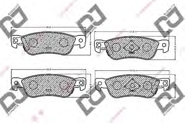Комплект тормозных колодок, дисковый тормоз DJ PARTS BP1218