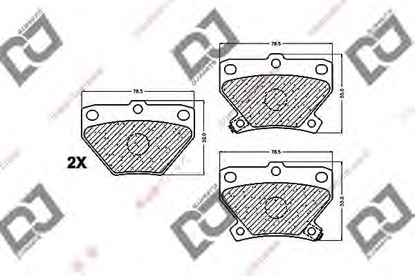 Комплект тормозных колодок, дисковый тормоз DJ PARTS BP1234