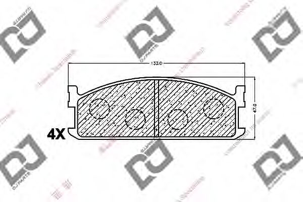 Комплект тормозных колодок, дисковый тормоз DJ PARTS BP1260