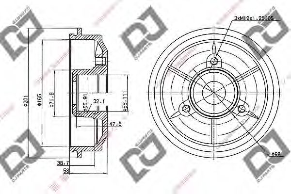 Тормозной барабан DJ PARTS BR1041