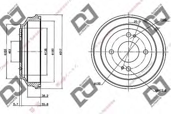 Тормозной барабан DJ PARTS BR1078