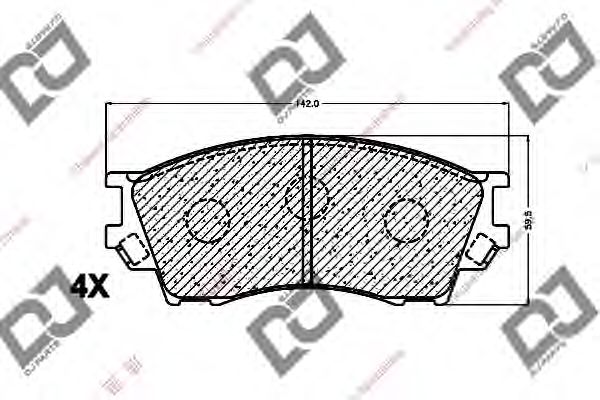 Комплект тормозных колодок, дисковый тормоз DJ PARTS BP1272