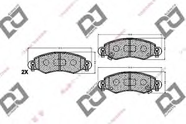 Комплект тормозных колодок, дисковый тормоз DJ PARTS BP1366