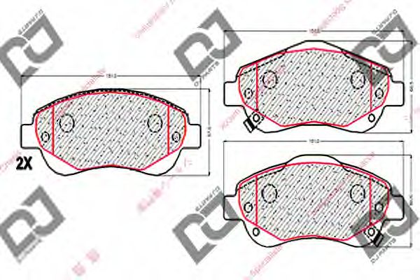 Комплект тормозных колодок, дисковый тормоз DJ PARTS BP1771