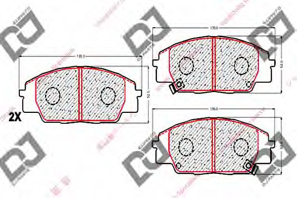 Комплект тормозных колодок, дисковый тормоз DJ PARTS BP1773