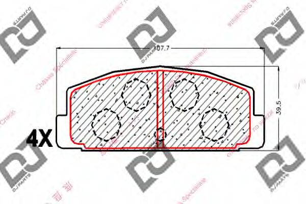 Комплект тормозных колодок, дисковый тормоз DJ PARTS BP1777