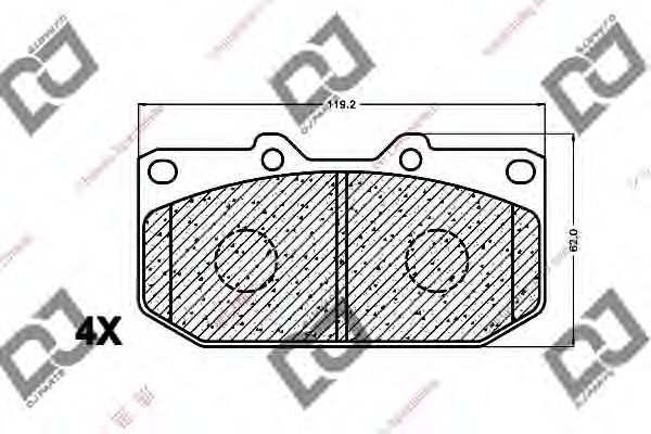 Комплект тормозных колодок, дисковый тормоз DJ PARTS BP1489