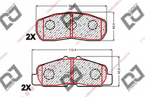 Комплект тормозных колодок, дисковый тормоз DJ PARTS BP1834
