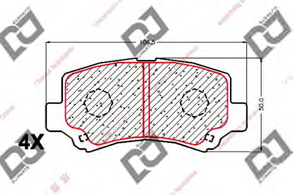 Комплект тормозных колодок, дисковый тормоз DJ PARTS BP1855