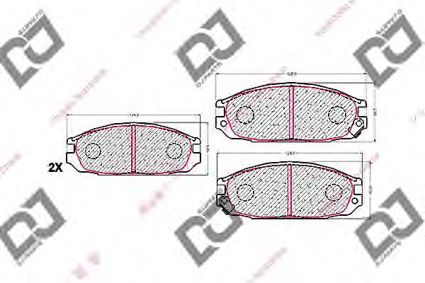 Комплект тормозных колодок, дисковый тормоз DJ PARTS BP1498