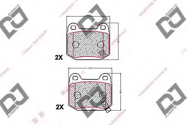 Комплект тормозных колодок, дисковый тормоз DJ PARTS BP1527