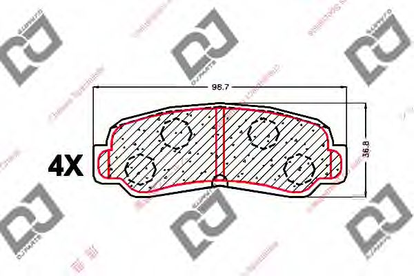 Комплект тормозных колодок, дисковый тормоз DJ PARTS BP1552