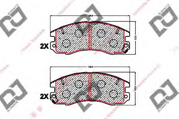 Комплект тормозных колодок, дисковый тормоз DJ PARTS BP1562