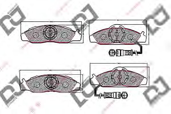 Комплект тормозных колодок, дисковый тормоз DJ PARTS BP1571