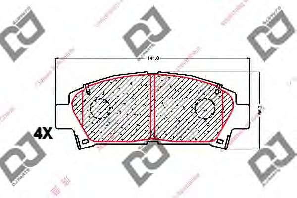 Комплект тормозных колодок, дисковый тормоз DJ PARTS BP1573