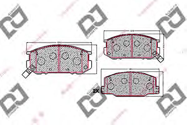 Комплект тормозных колодок, дисковый тормоз DJ PARTS BP1581