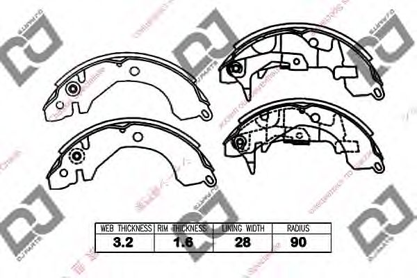 Комплект тормозных колодок DJ PARTS BS1352