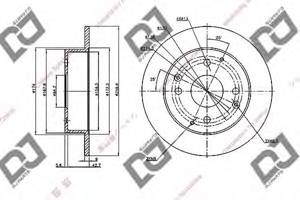 Тормозной диск DJ PARTS BD1042