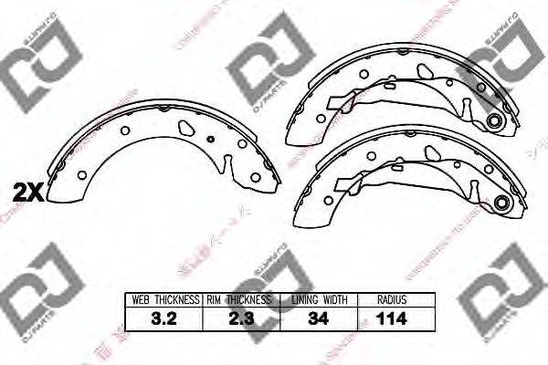 Комплект тормозных колодок DJ PARTS BS1407