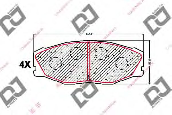Комплект тормозных колодок, дисковый тормоз DJ PARTS BP1585