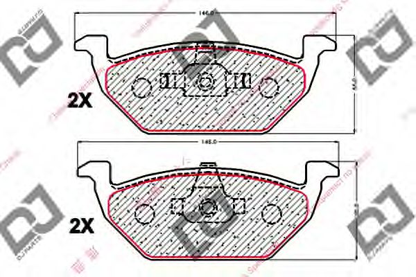 Комплект тормозных колодок, дисковый тормоз DJ PARTS BP1930