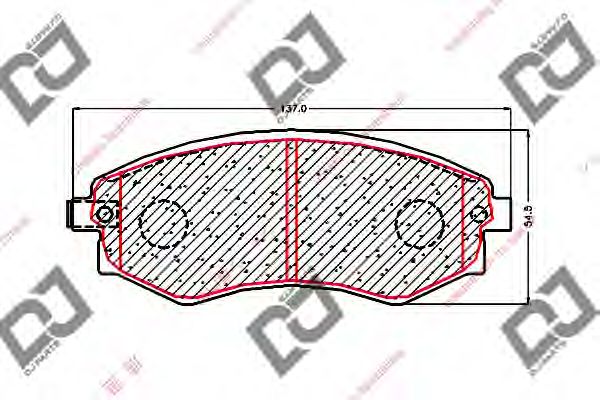 Комплект тормозных колодок, дисковый тормоз DJ PARTS BP1626