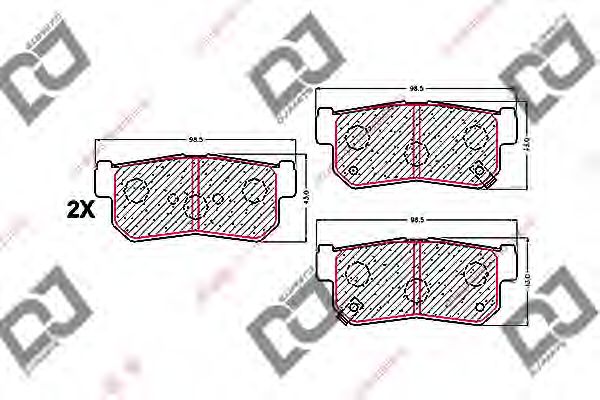 Комплект тормозных колодок, дисковый тормоз DJ PARTS BP1627