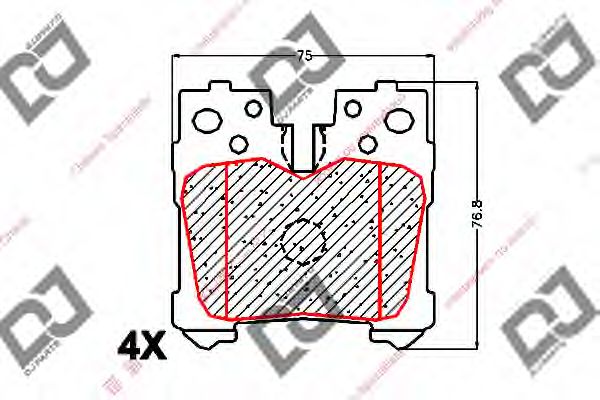 Комплект тормозных колодок, дисковый тормоз DJ PARTS BP1652