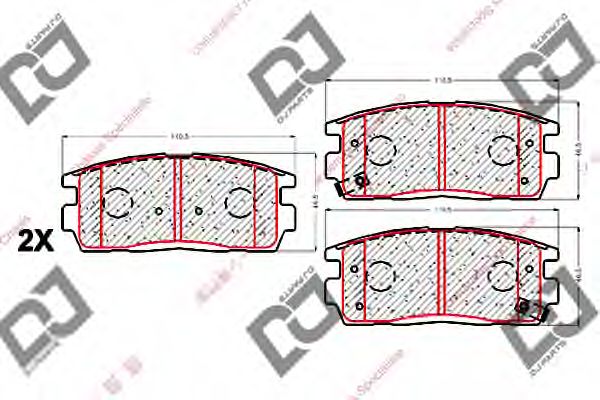 Комплект тормозных колодок, дисковый тормоз DJ PARTS BP2063