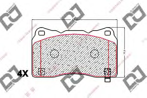 Комплект тормозных колодок, дисковый тормоз DJ PARTS BP2068