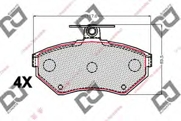 Комплект тормозных колодок, дисковый тормоз DJ PARTS BP2101