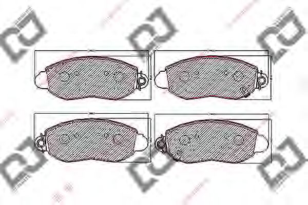 Комплект тормозных колодок, дисковый тормоз DJ PARTS BP1700