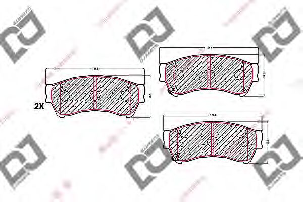 Комплект тормозных колодок, дисковый тормоз DJ PARTS BP1714