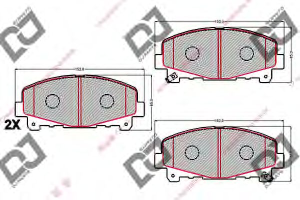 Комплект тормозных колодок, дисковый тормоз DJ PARTS BP2138