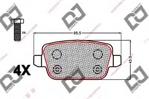 Комплект тормозных колодок, дисковый тормоз DJ PARTS BP2140