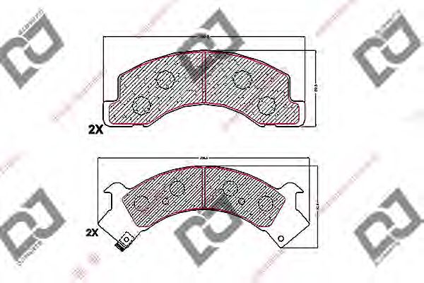 Комплект тормозных колодок, дисковый тормоз DJ PARTS BP1726