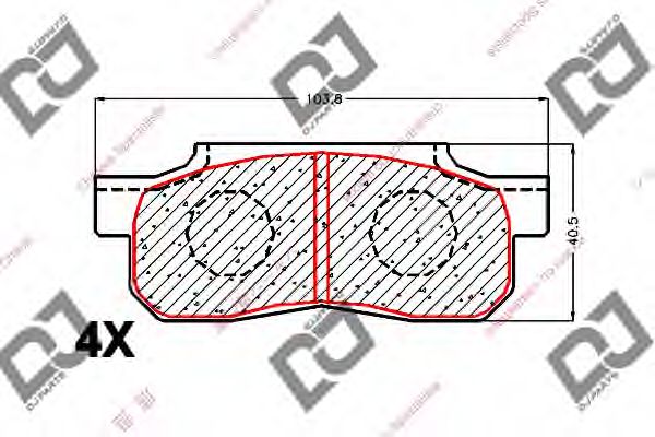 Комплект тормозных колодок, дисковый тормоз DJ PARTS BP1737