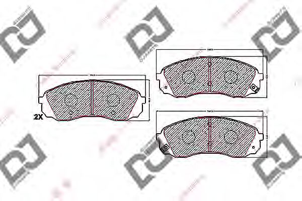 Комплект тормозных колодок, дисковый тормоз DJ PARTS BP1599