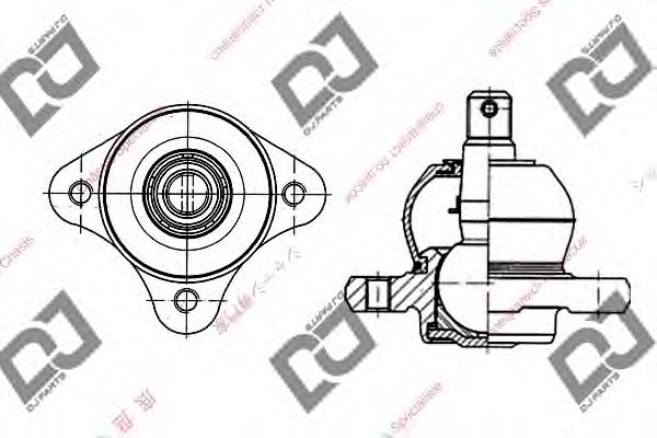 Несущий / направляющий шарнир DJ PARTS DB1034