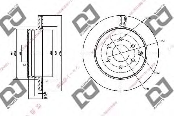 Тормозной диск DJ PARTS BD1062