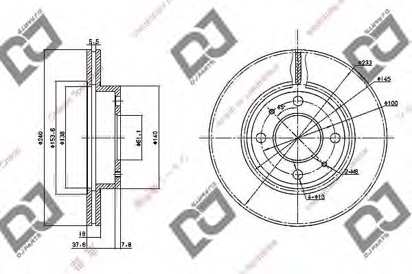 Тормозной диск DJ PARTS BD1100