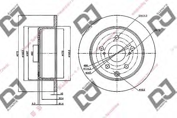 Тормозной диск DJ PARTS BD2050