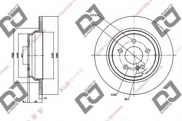 Тормозной диск DJ PARTS BD1150