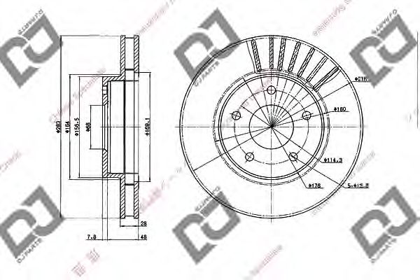 Тормозной диск DJ PARTS BD2038