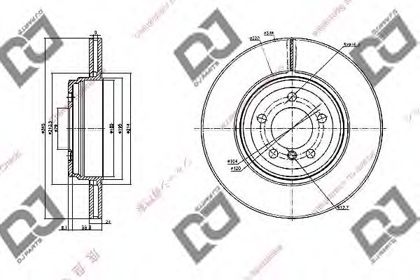 Тормозной диск DJ PARTS BD1168