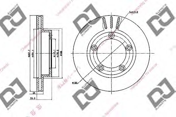 Тормозной диск DJ PARTS BD1960