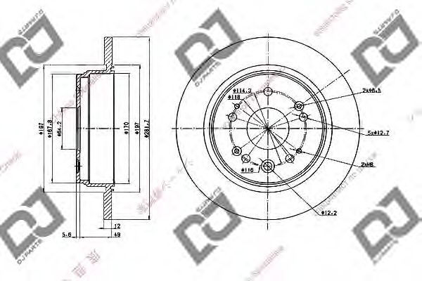 Тормозной диск DJ PARTS BD1986