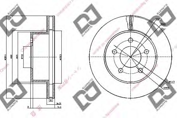 Тормозной диск DJ PARTS BD1203