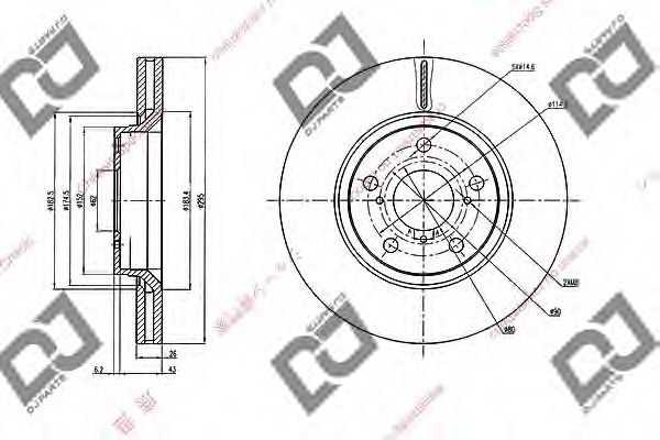 Тормозной диск DJ PARTS BD2086